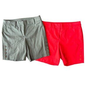 Talbots Perfect Shorts Lot of Two Size 6 Button Detail Preppy Tailored Shorts